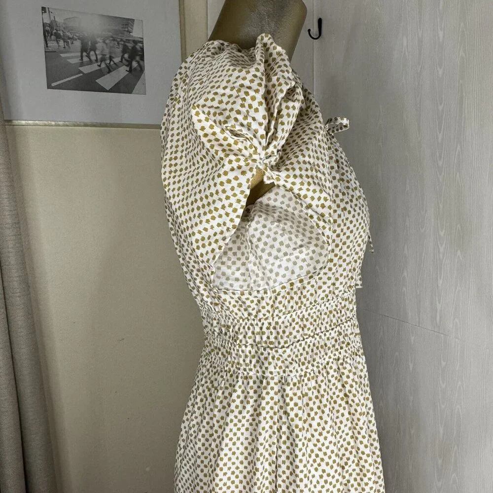 ANTHROPOLOGIE Somerset Puff Sleeve Edition Neutral Motif S Small - Picture 4 of 11